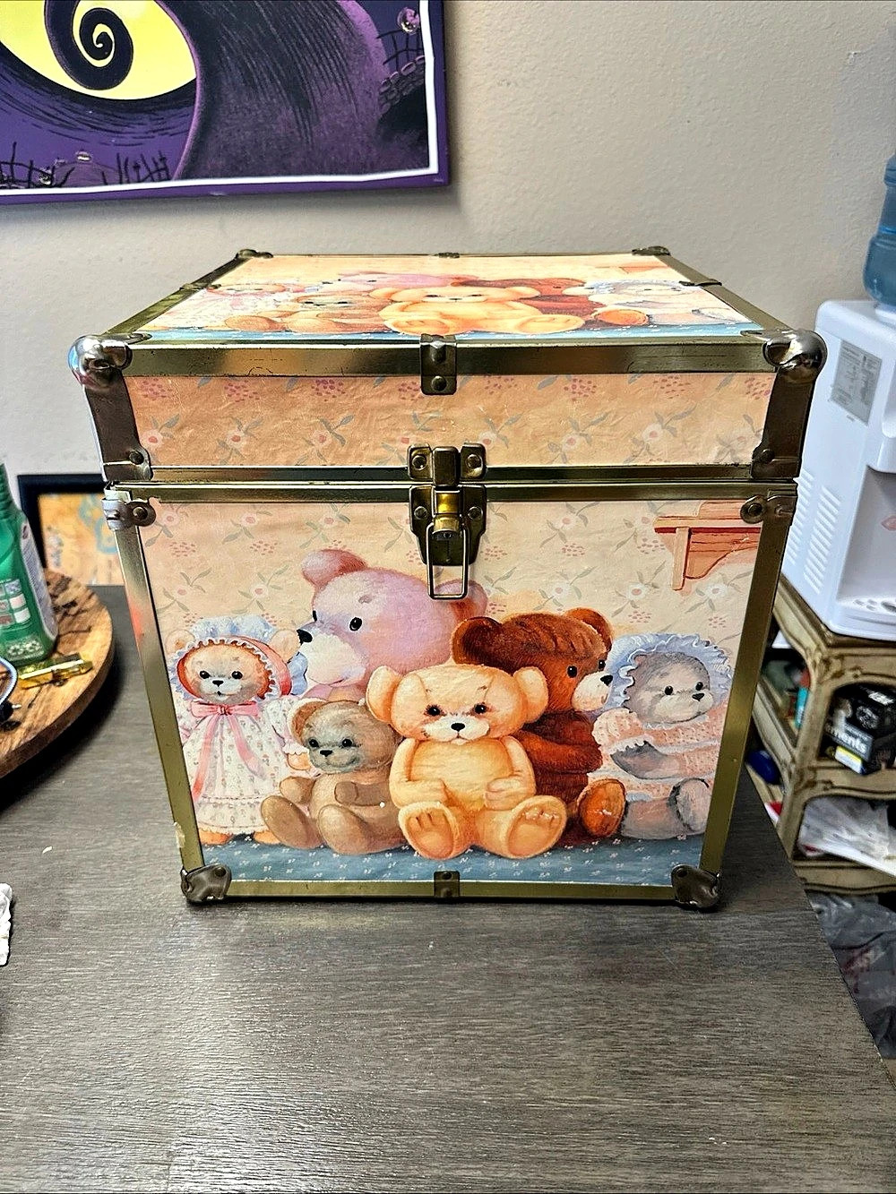 Teddy Bear Nursery Storage Trunk in Pink & Blue